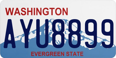 WA license plate AYU8899