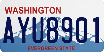 WA license plate AYU8901