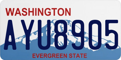 WA license plate AYU8905