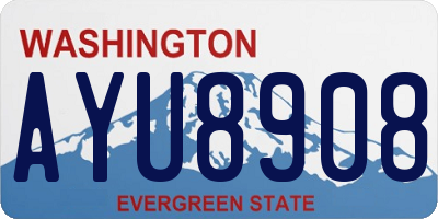 WA license plate AYU8908