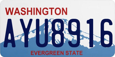 WA license plate AYU8916