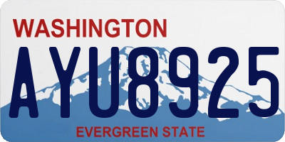 WA license plate AYU8925