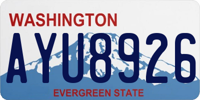 WA license plate AYU8926