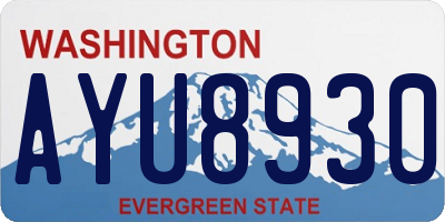 WA license plate AYU8930