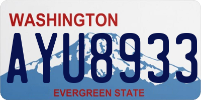 WA license plate AYU8933
