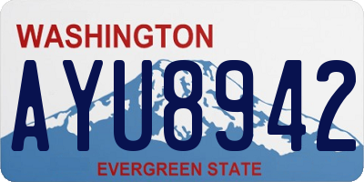 WA license plate AYU8942