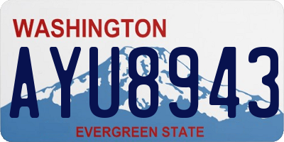 WA license plate AYU8943