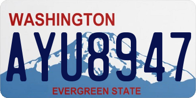 WA license plate AYU8947