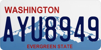 WA license plate AYU8949