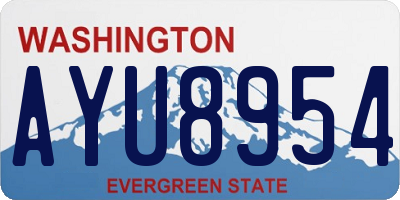 WA license plate AYU8954
