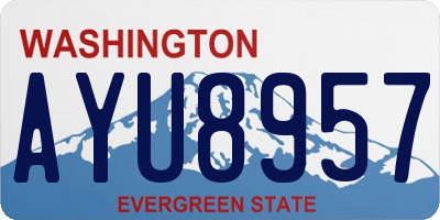WA license plate AYU8957