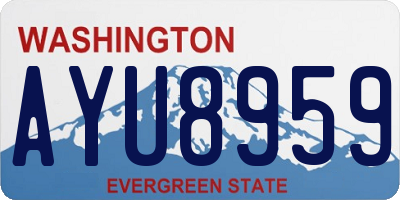 WA license plate AYU8959