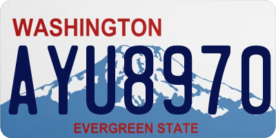 WA license plate AYU8970