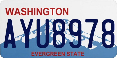 WA license plate AYU8978