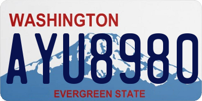 WA license plate AYU8980