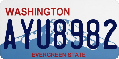 WA license plate AYU8982