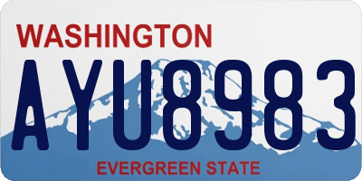WA license plate AYU8983