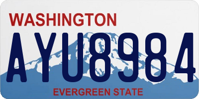 WA license plate AYU8984