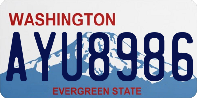 WA license plate AYU8986