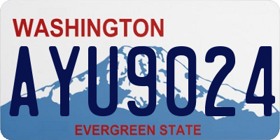 WA license plate AYU9024