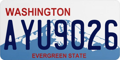 WA license plate AYU9026