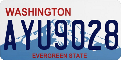 WA license plate AYU9028