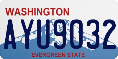 WA license plate AYU9032