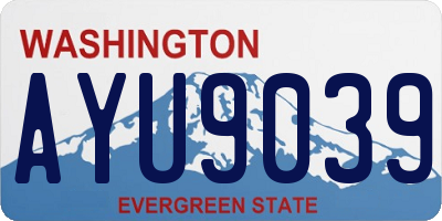 WA license plate AYU9039