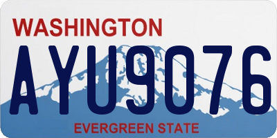 WA license plate AYU9076