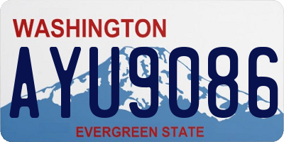 WA license plate AYU9086