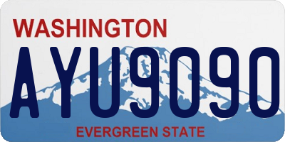 WA license plate AYU9090