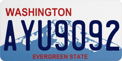 WA license plate AYU9092