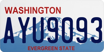 WA license plate AYU9093