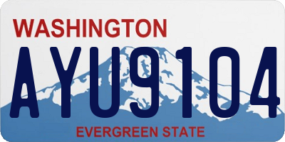 WA license plate AYU9104