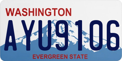 WA license plate AYU9106