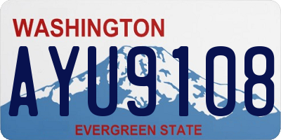 WA license plate AYU9108