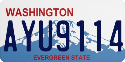 WA license plate AYU9114