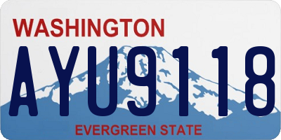 WA license plate AYU9118