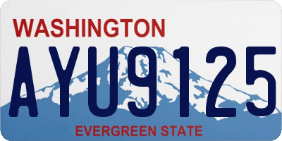 WA license plate AYU9125
