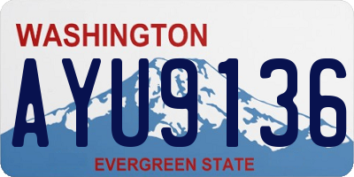 WA license plate AYU9136