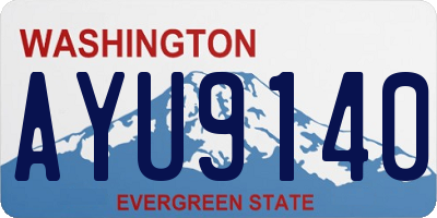 WA license plate AYU9140