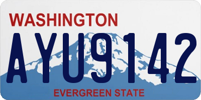 WA license plate AYU9142