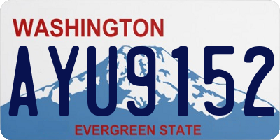 WA license plate AYU9152