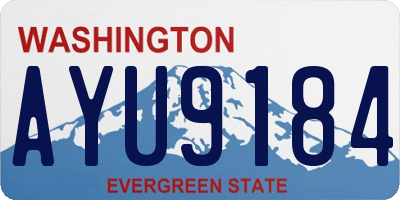 WA license plate AYU9184