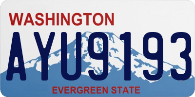 WA license plate AYU9193
