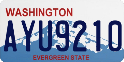 WA license plate AYU9210