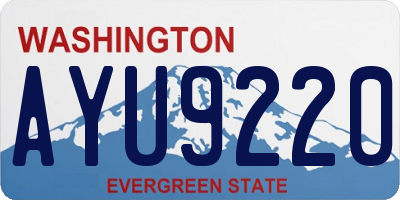 WA license plate AYU9220