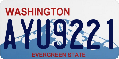 WA license plate AYU9221