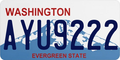 WA license plate AYU9222
