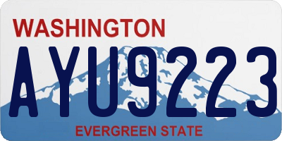 WA license plate AYU9223
